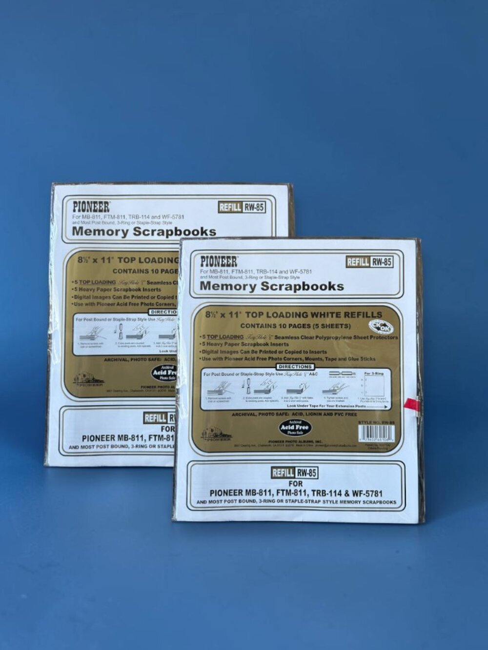 NEW Pioneer 8.5 x 11" Scrapbook refill WHITE RW-85